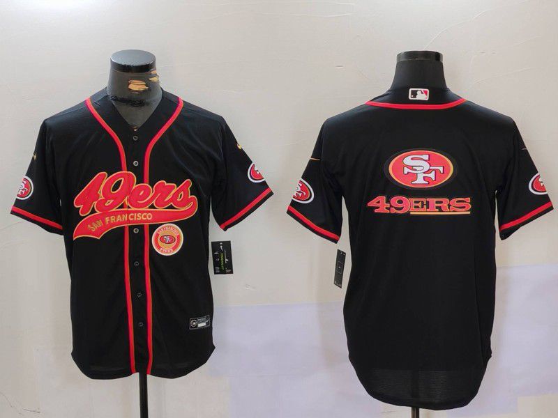 Men San Francisco 49ers Blank Black gold Joint Name 2024 Nike Limited NFL Jersey style 9014